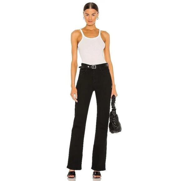 Free People We The Free French Girl Flare Jean Misty Black 24 Revolve - Picture 1 of 16
